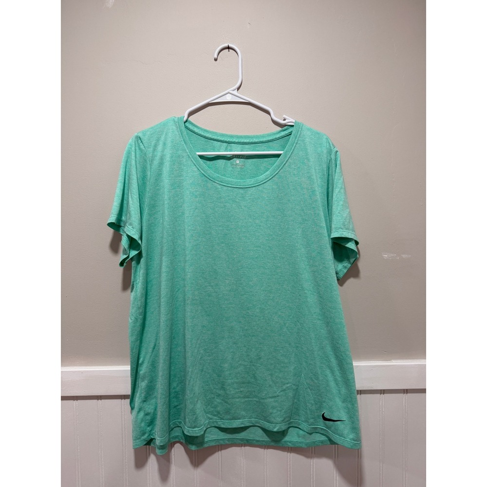 Nike Dri-Fit Short Sleeve T-Shirt Athletic Workout Running Teal Women Size 1X